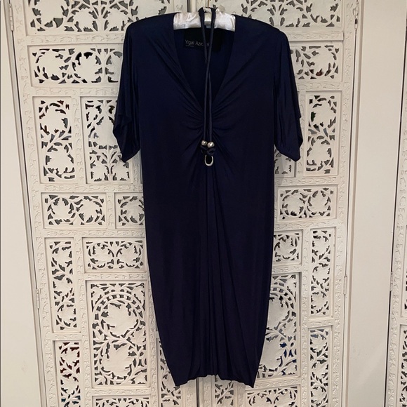 Yigal Azrouel Deep Blue dress with metal necklace - Picture 9 of 10